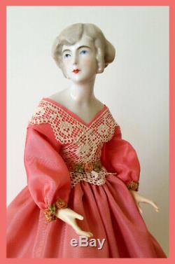 Vintage German Porcelain Pincushion Half Doll Liquidation Rare Fulper Doll