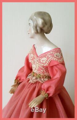 Vintage German Porcelain Pincushion Half Doll Liquidation Rare Fulper Doll