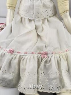 Vintage German Style China Head Porcelain Doll Extra Large 32 Inches