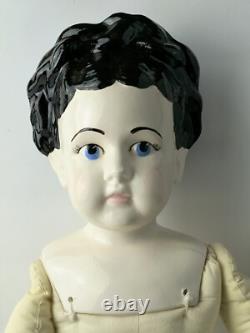 Vintage German Style China Head Porcelain Doll Extra Large 32 Inches