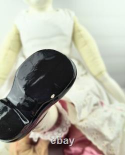 Vintage German Style China Head Porcelain Doll Extra Large 32 Inches