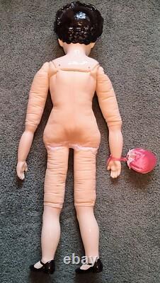 Vintage German Style China Head Porcelain Doll Extra Large 32 Inches