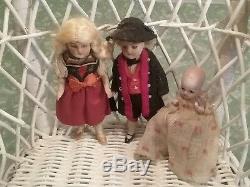 Vintage German bisque miniature mignonette doll dollhouse antique porcelain 3.75