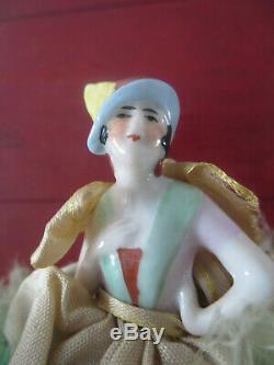 Vintage Germany Porcelain Pin Cushion Full Doll