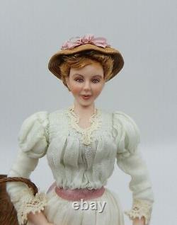 Vintage Gina Bellous Victorian Woman Doll Artisan Dollhouse Miniature 112