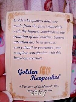 Vintage Golden Keepsakes Raggedy Ann Andy Porcelain Doll Set with Teddy Bears