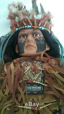 Vintage Goldenvale Native American Indian Chief 46 Porcelain Doll 1-2000