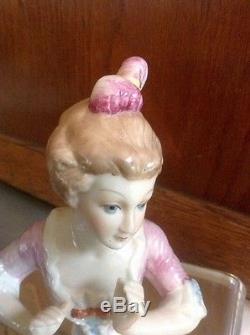 Vintage Half Doll Pin Cushion Doll Porcelain Arms Away Lady Unsigned Large 4.75