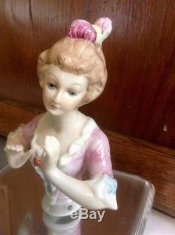 Vintage Half Doll Pin Cushion Doll Porcelain Arms Away Lady Unsigned Large 4.75