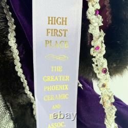 Vintage Handmade Porcelain Wizard Doll Blue Ribbon Winner 20 Warlock Poseable