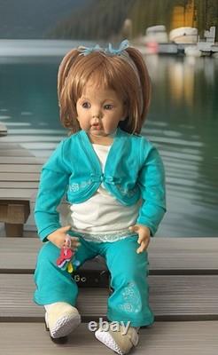 Vintage Handmade Sitting Porcelain Baby Doll 29 in By Donna Rubert