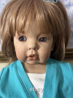 Vintage Handmade Sitting Porcelain Baby Doll 29 in By Donna Rubert