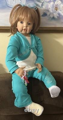Vintage Handmade Sitting Porcelain Baby Doll 29 in By Donna Rubert