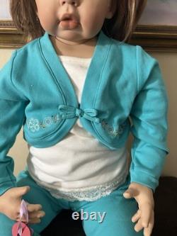Vintage Handmade Sitting Porcelain Baby Doll 29 in By Donna Rubert