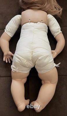 Vintage Handmade Sitting Porcelain Baby Doll 29 in By Donna Rubert