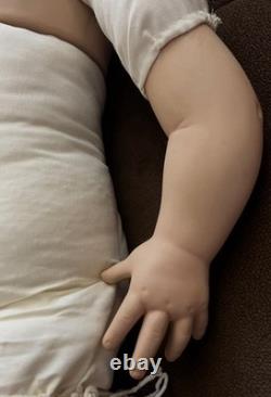 Vintage Handmade Sitting Porcelain Baby Doll 29 in By Donna Rubert
