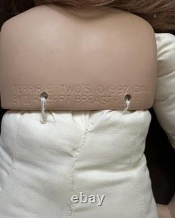 Vintage Handmade Sitting Porcelain Baby Doll 29 in By Donna Rubert