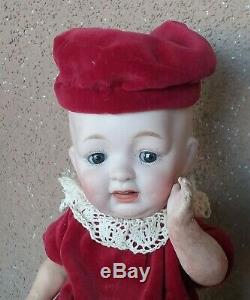 Vintage Hertel Schwab bisque character porcelain doll antique 8 cabinet