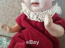 Vintage Hertel Schwab bisque character porcelain doll antique 8 cabinet