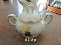 Vintage Holly Hobbie Yellow Girl Tea Pot Or Coffee Pot Sugar Bowl And Milk Jug