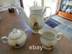 Vintage Holly Hobbie Yellow Girl Tea Pot Or Coffee Pot Sugar Bowl And Milk Jug