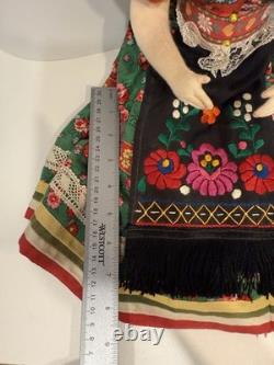 Vintage Hungarian Large 20 Traditional Dress Porcelain Face Doll