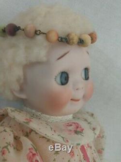 Vintage J. D. K. Googly Eye Bisque Porcelain Doll 11 Reproduction Adorable