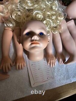 Vintage Janet Ness 2 Porcelain Doll Part Sets Mia & Brydee. Signed & Dated