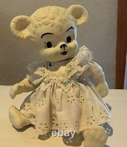 Vintage Jointed Porcelain Bear Doll