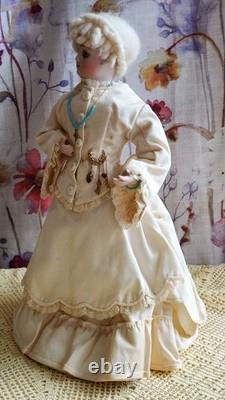 Vintage Jumeau Bisque Doll Reproduction w Chatelaine and Cross Marked By Artist