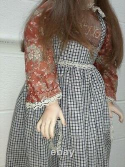Vintage June by Donna RuBert Porcelain Doll Retired 27 Red Hair With Stand