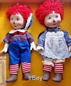 Vintage Knickerbocker Raggedy Ann And Andy 16 Porcelain Dolls 1983 by Ideal