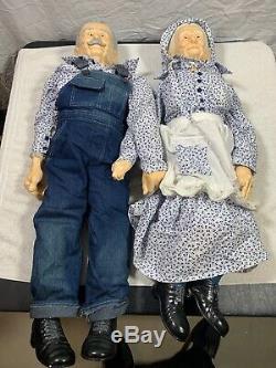 Vintage Large 36 Grandma and Grandpa Dolls 1989 Couple William Wallace Jr