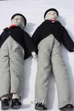 Vintage Laurel And Hardy Porcelain Dolls By Albert E Price Excellent Condition