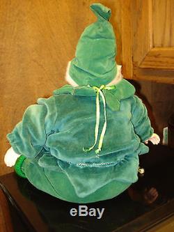 Vintage Leprechaun Elf Doll Figure Plush Porcelain Head & Hands Gnome 16t Ln