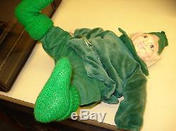Vintage Leprechaun Elf Doll Figure Plush Porcelain Head & Hands Gnome 16t Ln