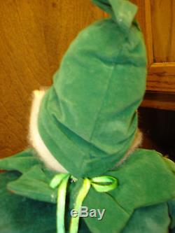 Vintage Leprechaun Elf Doll Figure Plush Porcelain Head & Hands Gnome 16t Ln