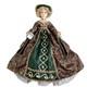 Vintage Les Royales Reine Christine Queen Christina Porcelain Doll Hand Made Nwt