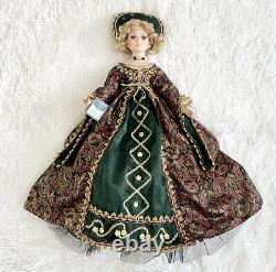 Vintage Les Royales Reine Christine Queen Christina Porcelain Doll Hand Made NWT