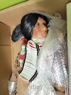 Vintage Limited Edition COA /2500 Native American Porcelain Doll 35 Chief Box