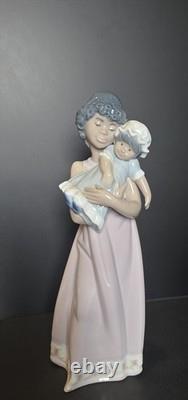 Vintage Lladró 5366 Girl Holding Doll Porcelain with Box Black Legacy Collection