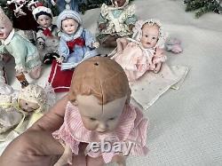 Vintage Lot Of 11 Yolanda Bello Ashton Drake Small Porcelain Dolls