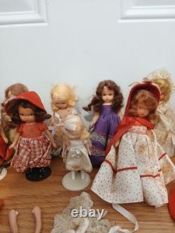 Vintage Lot Of 24 Nancy Ann Story Book Dolls 5 1/2 6 Bisque Porcelain & Plastic