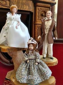 Vintage Lot Victorian Family Dolls Dollhouse Miniature Handmade Porcelain