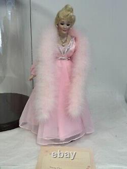 Vintage MARY KAY Porcelain Doll withDisplay Case & Stand + Cert Auth 1988 Exe cond