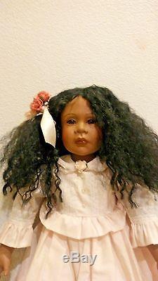 Vintage Marilyn Bolden 26 Tall African American Porcelain Doll Real Eyelashes