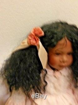 Vintage Marilyn Bolden 26 Tall African American Porcelain Doll Real Eyelashes