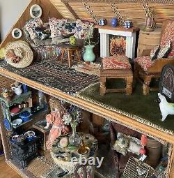 Vintage Miniature Doll House 2 Floors Fully Furnished By Julius D Lewis