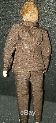 Vintage Miniature Dollhouse Georgian Gentleman Doll Mustache & Top Hat 6.5