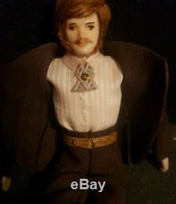 Vintage Miniature Dollhouse Georgian Gentleman Doll Mustache & Top Hat 6.5